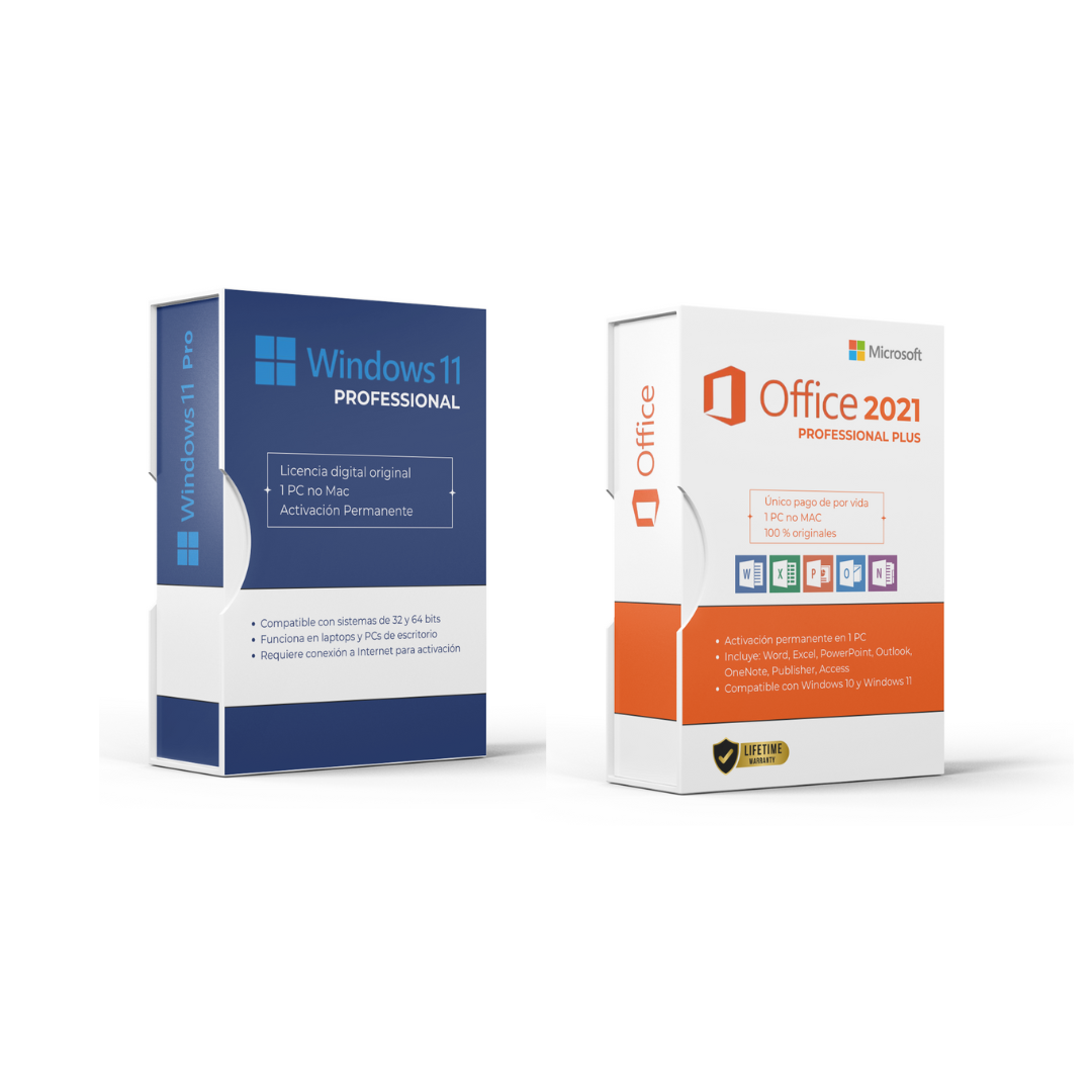 Promo Pack Windows 11 Pro + Office 2021 Pro Plus (Pago Único)